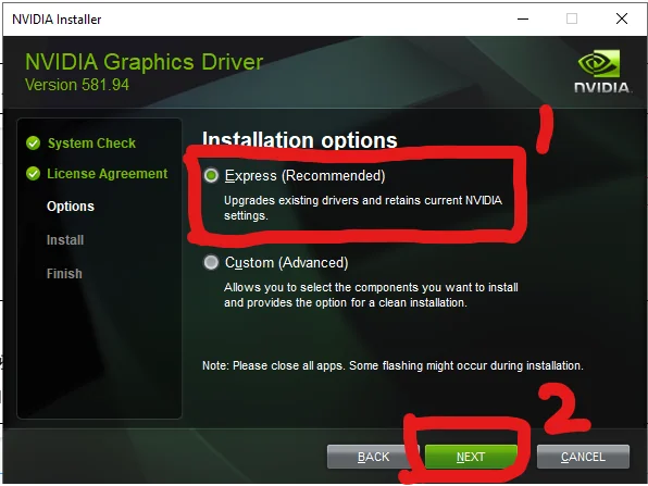 3.『Express(高速)』を選択した後『Next(次へ)』を押す - img